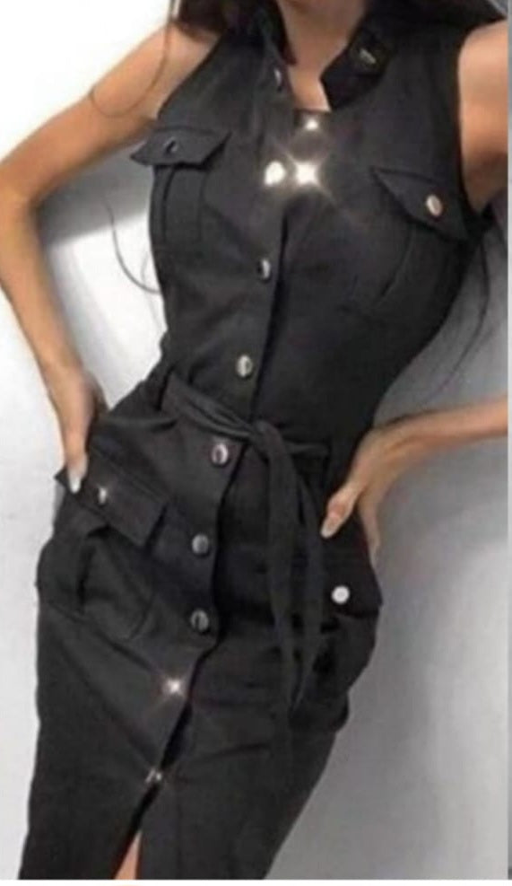 Women Office Dress Button Design