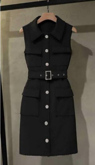 Women Office Dress Button Design