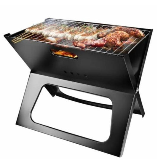 Portable Stainless Steel Folding BBQ Grill – Compact, Foldable Charcoal Grill for Camping & Outdoor Cooking