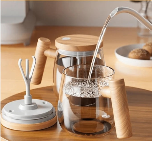 High Borosilicate Glass Portable Self-Stirring Mug | Stylish & Durable